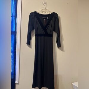 Attention Black Dress V Neck Velvet Size Large Vintage Formal Party Cocktail